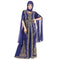 Navy Blue color luxurious Long Sleeves Handmade Moroccan Kaftan.Embroidered zari work hijab