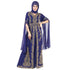 Navy Blue color luxurious Long Sleeves Handmade Moroccan Kaftan.Embroidered zari work hijab