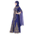 Navy Blue color luxurious Long Sleeves Handmade Moroccan Kaftan.Embroidered zari work hijab