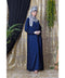 Blue Nazneen Decorative Button Front Open Nida Abaya