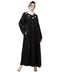 Black Nazneen Scallop Yoke Bohemian Casual Abaya