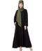 Black Front Open V Neck Black Nida Abaya