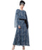 Blue Nazneen Animal Printed Bell Sleeve Casual Abaya