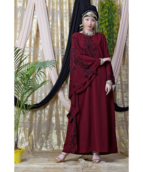 Maroon Daily Wear Abaya for Women