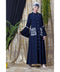 Blue Nazneen Embroidered Pocket, Bell Sleeve Casual Abaya