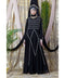 Black Nazneen Hand Embroidered Party Abaya