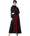 Black Nazneen Front Embroidered Zip At Neck Nida Abaya