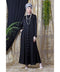 Black Nazneen Front Open With Pleats From Waist Casual Abaya