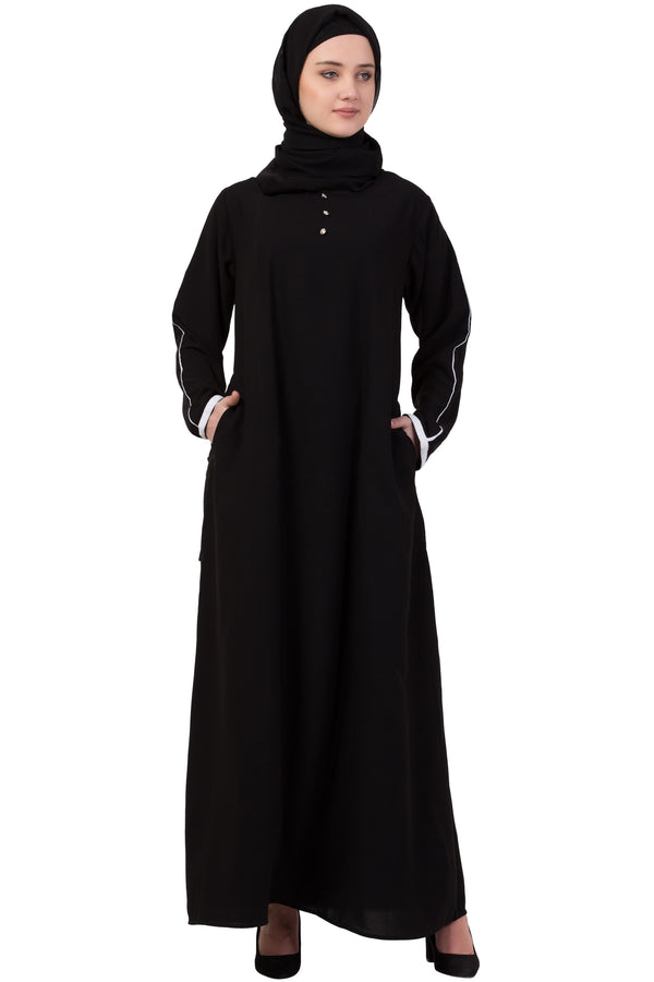 Black Plain Nida Abaya