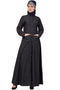 Black Plain Denim Abaya