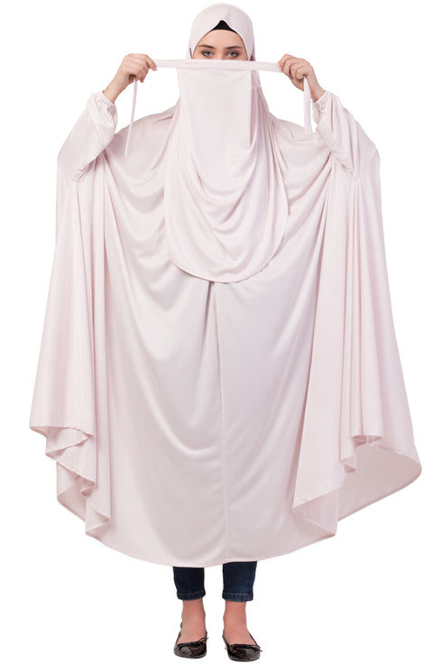 Pink Plain Polyester Abaya