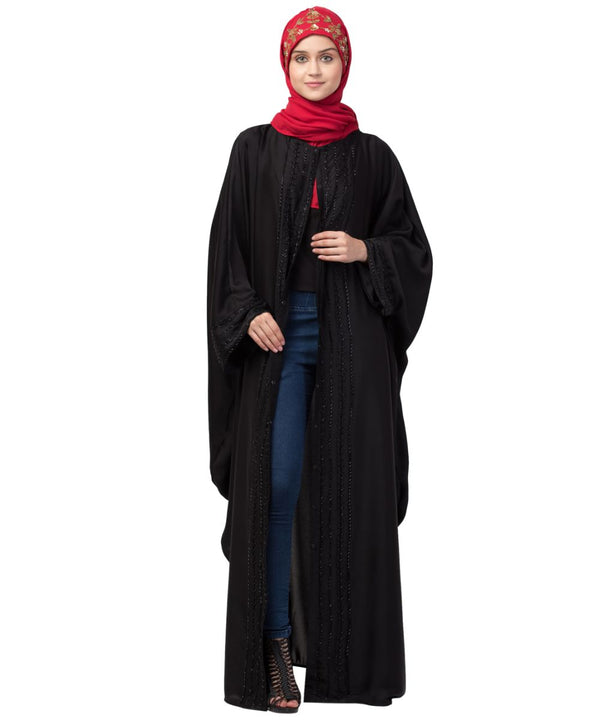 Nazneen hand embroidery front open kaftan