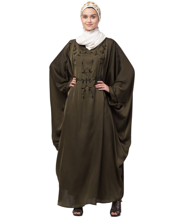 Nazneen contrast hand embroidered kaftan
