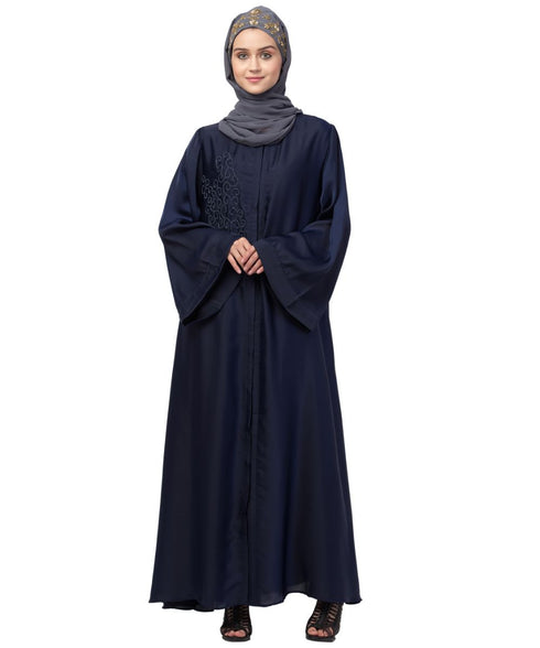 Nazneen front Open one side hand work Abaya