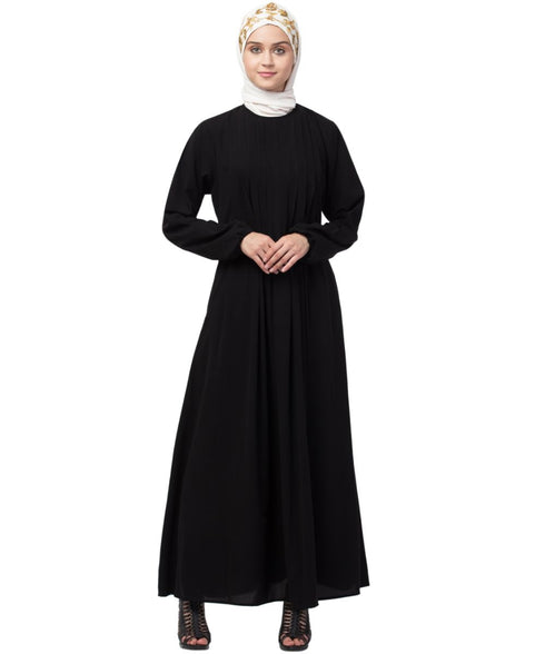 Nazneen front Pleated a line Abaya