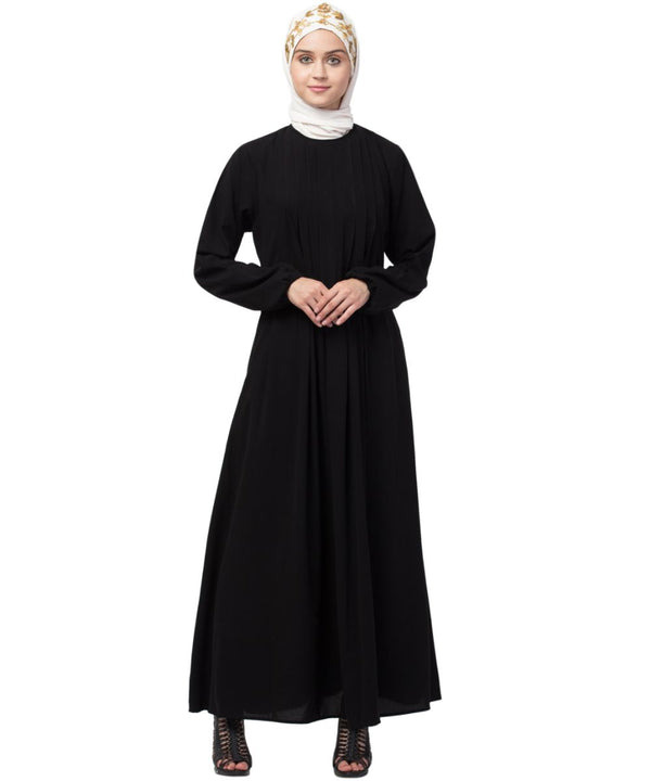 Nazneen front Pleated a line Abaya