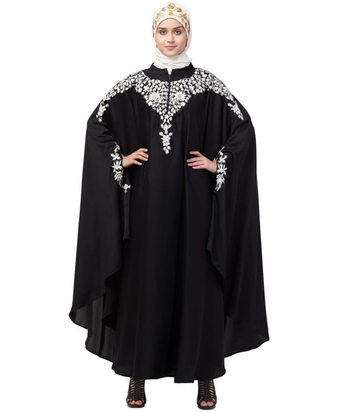 Nazneen Front to back & & and hand opening Resham Embroidery Irani Kaftan