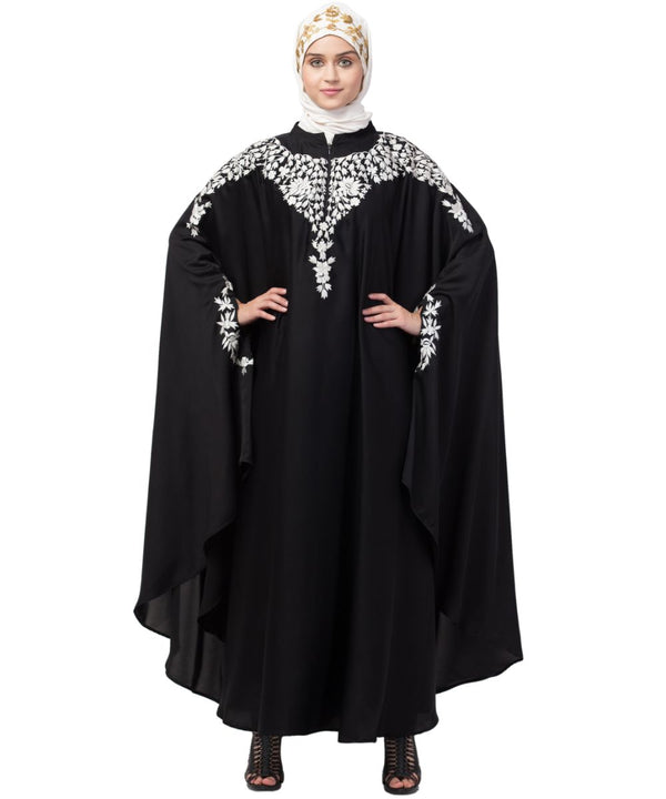 Nazneen Front to back & & and hand opening Resham Embroidery Irani Kaftan