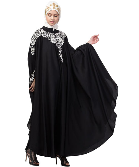 Nazneen Front to back & & and hand opening Resham Embroidery Irani Kaftan