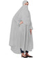 Silver Grey 100% Polyester Knits -Jersey Extra Nose Piece Head To Toe Free Size hijab