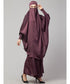Plum Premium Shine Nida Two pc Khimer & Skirt Ready to wear Instant Hijab cum Naqab Set