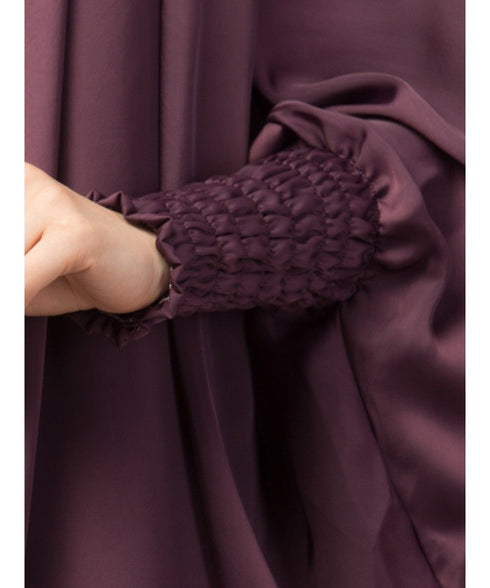 Plum Premium Shine Nida Two pc Khimer & Skirt Ready to wear Instant Hijab cum Naqab Set