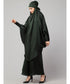 Batle Green Premium Shine Nida Two pc Khimer & Skirt Ready to wear Instant Hijab cum Naqab Set