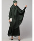 Batle Green Premium Shine Nida Two pc Khimer & Skirt Ready to wear Instant Hijab cum Naqab Set