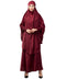 Maroon Premium Shine Nida Two pc Khimer & Skirt Ready to wear Instant Hijab cum Naqab Set