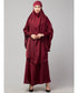 Maroon Premium Shine Nida Two pc Khimer & Skirt Ready to wear Instant Hijab cum Naqab Set
