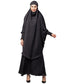 Dark Grey Premium Shine Nida Two pc Khimer & Skirt Ready to wear Instant Hijab cum Naqab Set