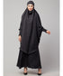 Dark Grey Premium Shine Nida Two pc Khimer & Skirt Ready to wear Instant Hijab cum Naqab Set