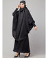 Dark Grey Premium Shine Nida Two pc Khimer & Skirt Ready to wear Instant Hijab cum Naqab Set