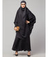 Dark Grey Premium Shine Nida Two pc Khimer & Skirt Ready to wear Instant Hijab cum Naqab Set