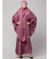 Mauve Pink Premium Shine Nida Two pc Khimer & Skirt Ready to wear Instant Hijab cum Naqab Set