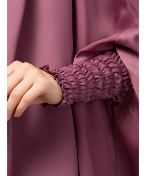 Mauve Pink Premium Shine Nida Two pc Khimer & Skirt Ready to wear Instant Hijab cum Naqab Set