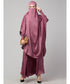 Mauve Pink Premium Shine Nida Two pc Khimer & Skirt Ready to wear Instant Hijab cum Naqab Set