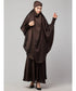 Chocolate Brown Premium Shine Nida Two pc Khimer & Skirt Ready to wear Instant Hijab cum Naqab Set