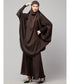 Chocolate Brown Premium Shine Nida Two pc Khimer & Skirt Ready to wear Instant Hijab cum Naqab Set