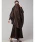 Chocolate Brown Premium Shine Nida Two pc Khimer & Skirt Ready to wear Instant Hijab cum Naqab Set