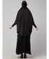 Black Premium Shine Nida Two pc Khimer & Skirt Ready to wear Instant Hijab cum Naqab Set