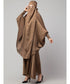 Beige Premium Shine Nida Two pc Khimer & Skirt Ready to wear Instant Hijab cum Naqab Set