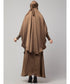 Beige Premium Shine Nida Two pc Khimer & Skirt Ready to wear Instant Hijab cum Naqab Set