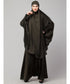 Olive Green Premium Shine Nida Two pc Khimer & Skirt Ready to wear Instant Hijab cum Naqab Set