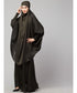 Olive Green Premium Shine Nida Two pc Khimer & Skirt Ready to wear Instant Hijab cum Naqab Set