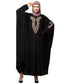 Black Matt Nida Neck and Sleeve Embroidery with Cuff free Size Kaftan