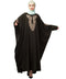 Olive Green Matt Nida Neck and Sleeve Embroidery with Cuff free Size Kaftan