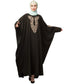 Olive Green Matt Nida Neck and Sleeve Embroidery with Cuff free Size Kaftan