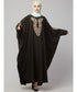 Olive Green Matt Nida Neck and Sleeve Embroidery with Cuff free Size Kaftan