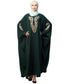 Battle Green Matt Nida Neck and Sleeve Embroidery with Cuff free Size Kaftan